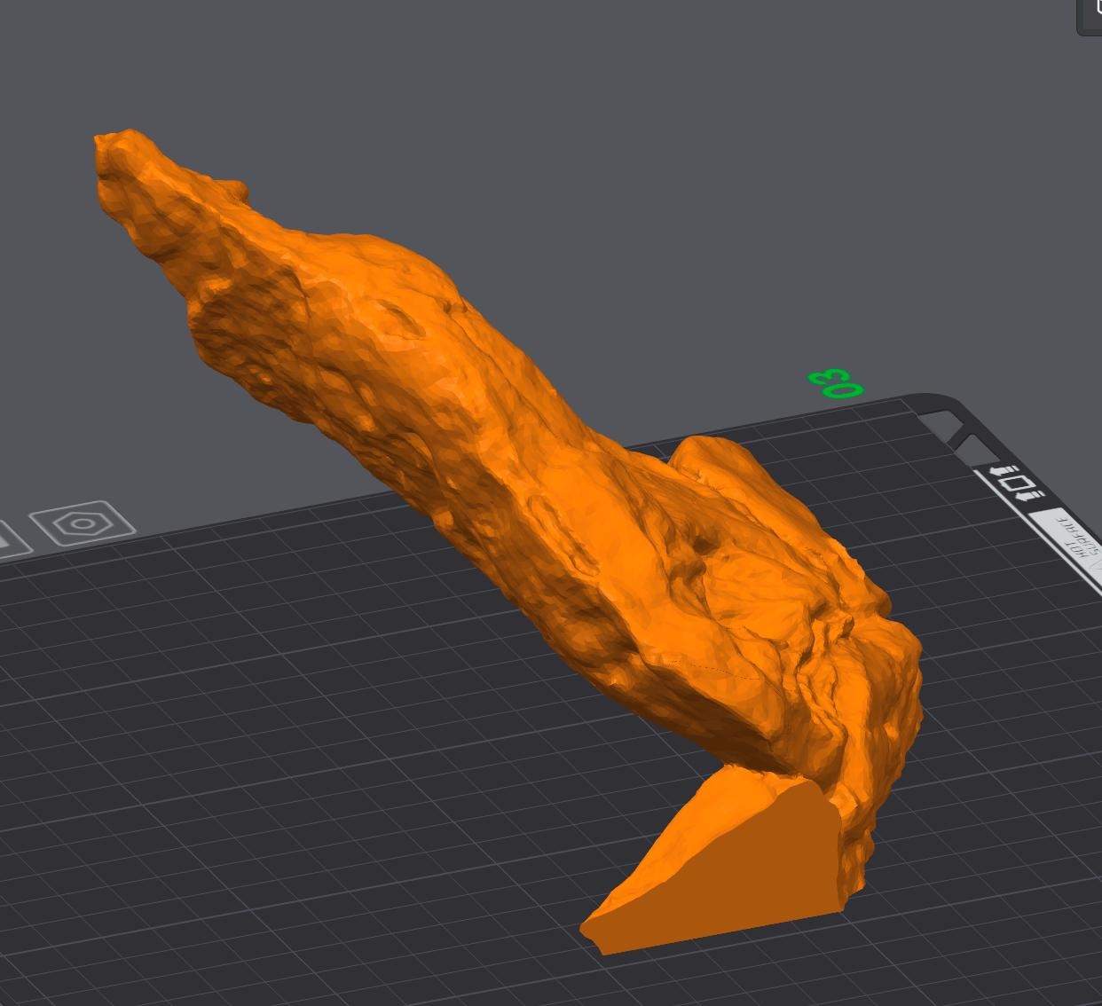 Ein 3D-Scan einer Datei wird für den anschließenden Druck zerschnitten